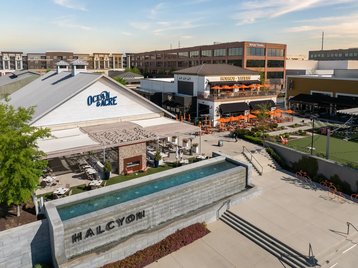 Aerial drone view of a Toll Brothers community at Halcyon in Atlanta, GA — community aerial photography by Jack Robert Photo