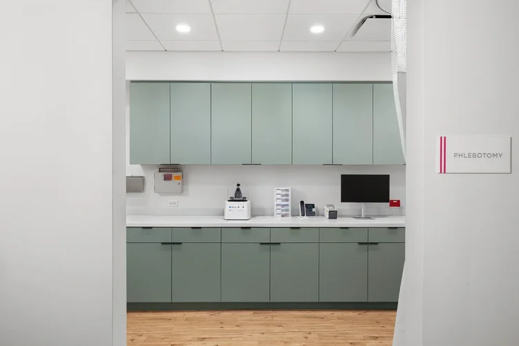 Interior of CCRM Fertility, a Perkins&Will-designed healthcare facility in Greenville, SC — healthcare architecture photography by Jack Robert.
