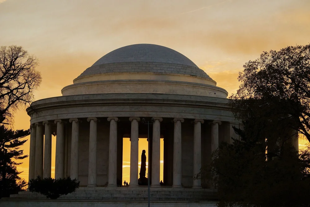 Washington DC jefferson memorial sunset