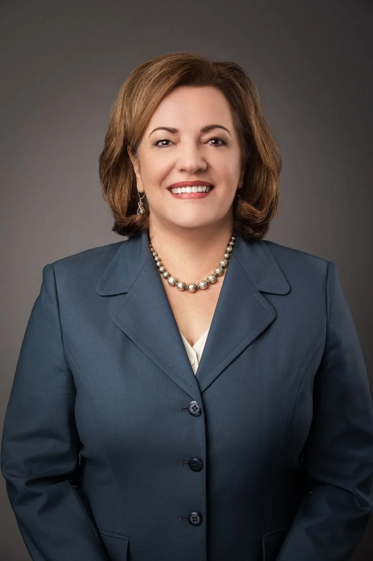 Classic female attorney studio headshot