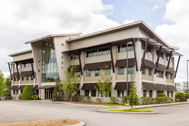 Healthcare photography of a modern medical building exterior