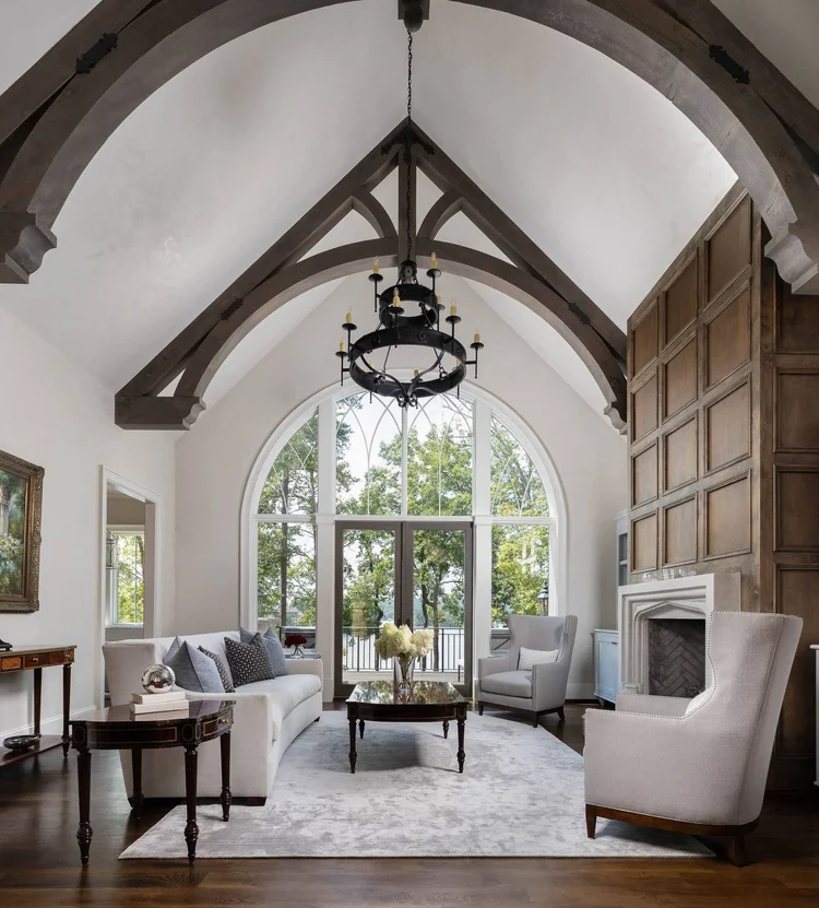 Living room of the Castle on the Lake.
