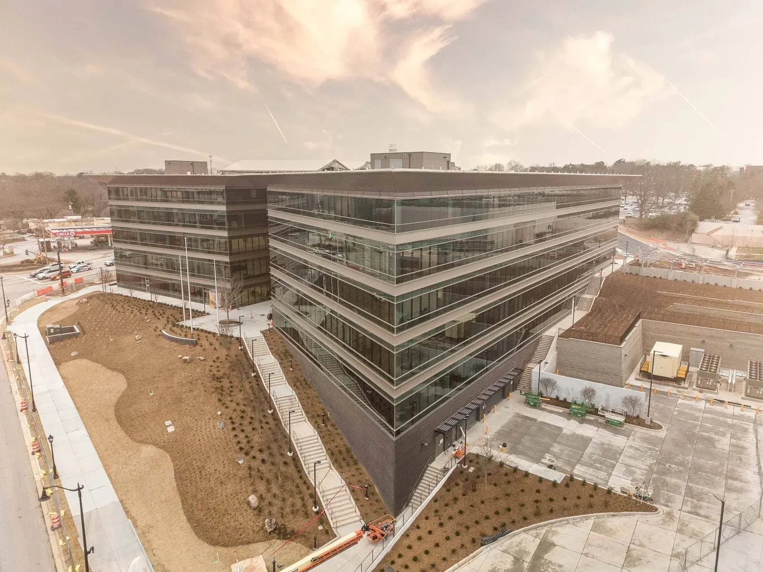 Aerial drone view of the County Square commercial development in Greenville, SC — drone photography by Jack Robert Photo