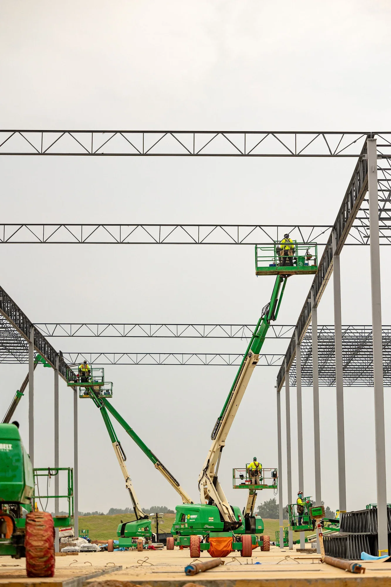 Cooper Construction industrial project from ground level — commercial construction photography by Jack Robert.