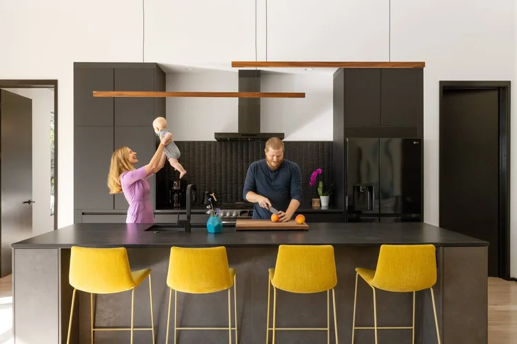 Kitchen of a custom home, built by Fortress Architecture.