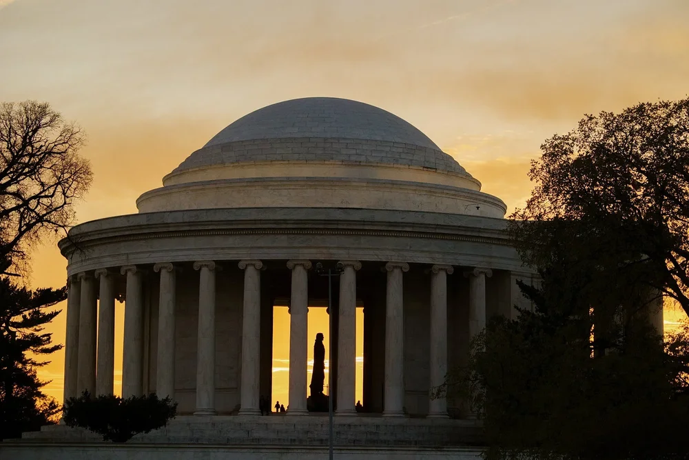 Jefferson memorial dusk tidal basin washington DC