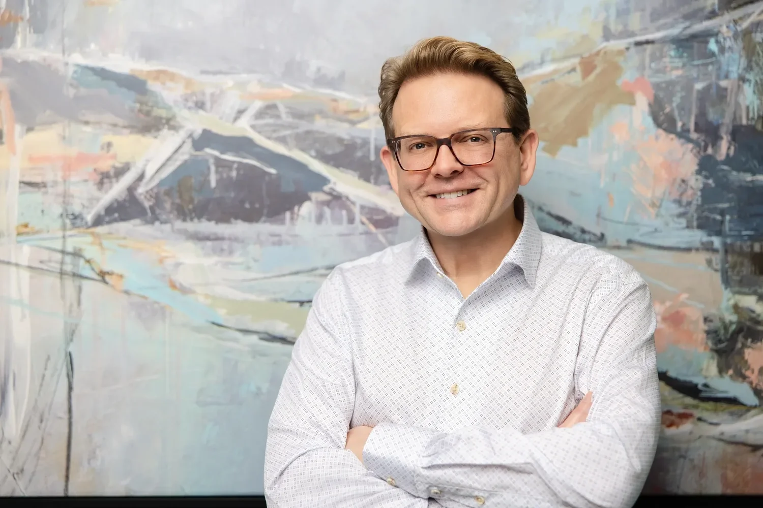 Executive portrait with abstract artwork in Greenville, SC by Jack Robert Photo