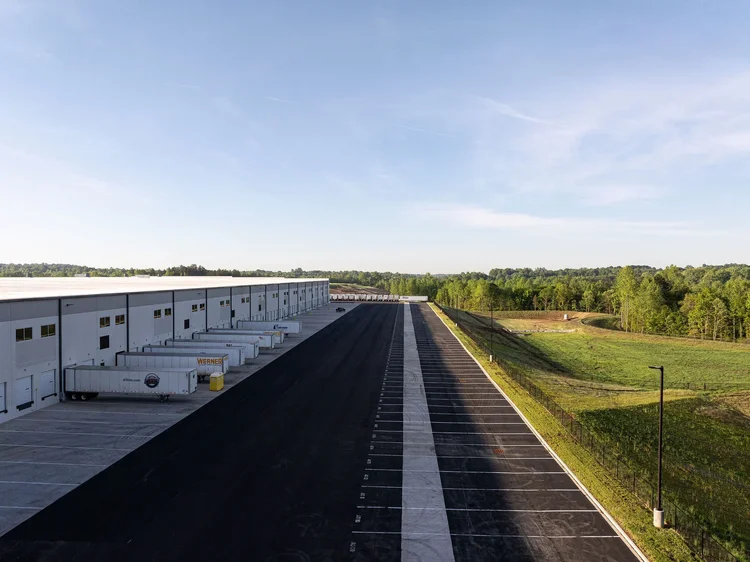 Aerial view of the Cooper Construction industrial project — industrial photography by Jack Robert.