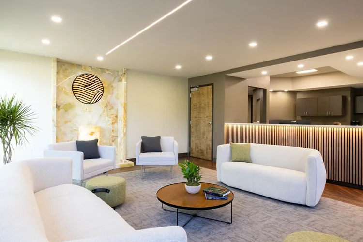 Modern medical lobby interior at a healthcare practice