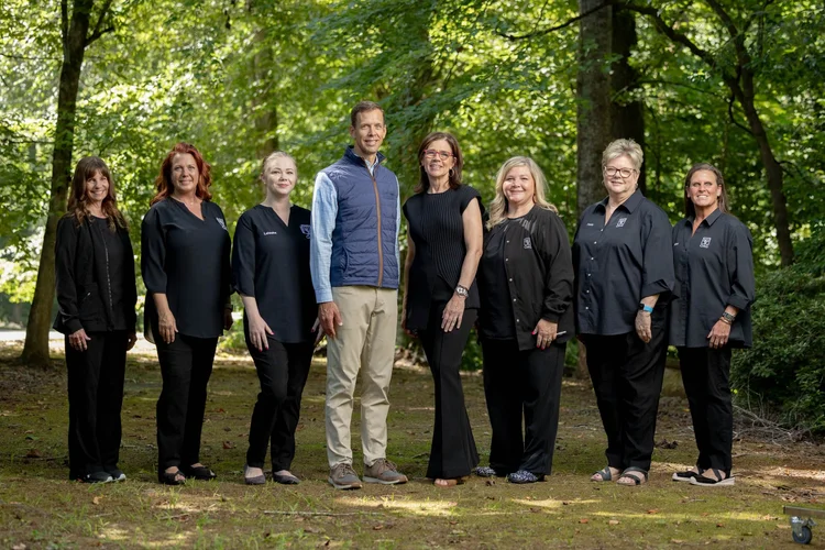 Dental practice team photo outdoors