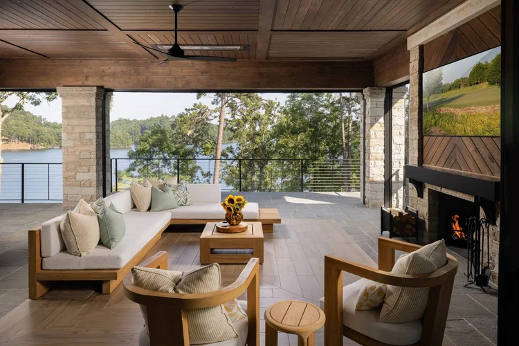 Porch of a custom home, built by Gabriel Builders (view 2).