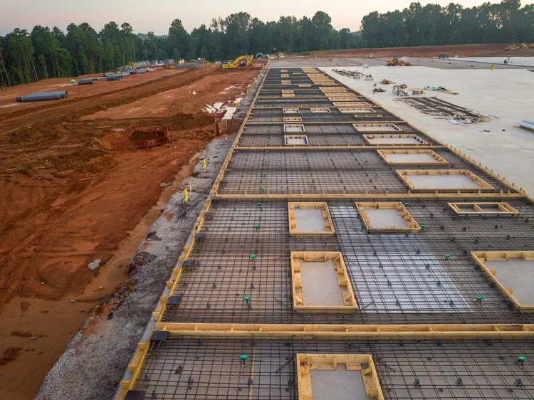 Aerial view of the Cooper Construction industrial project — industrial photography by Jack Robert.