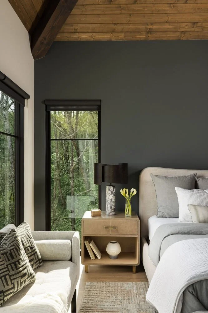 Primary suite detail of a custom home, interiors by Northside Interior Design.