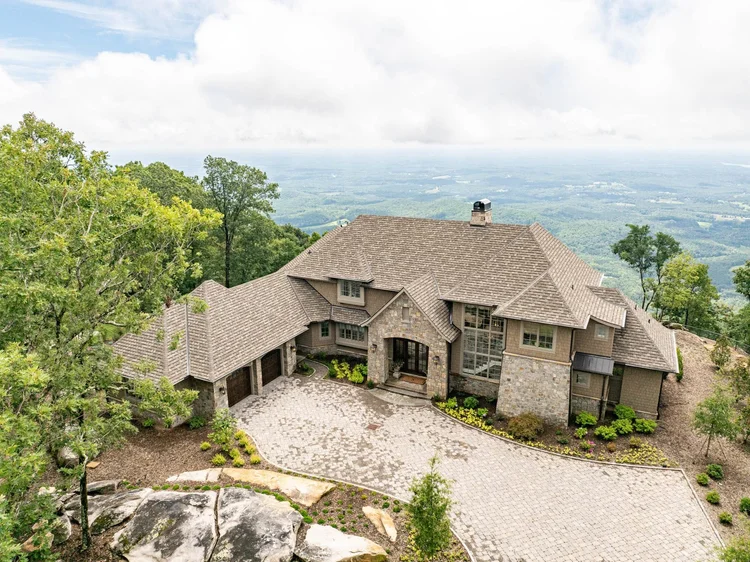 Aerial view of a custom home, built by Gabriel Builders.
