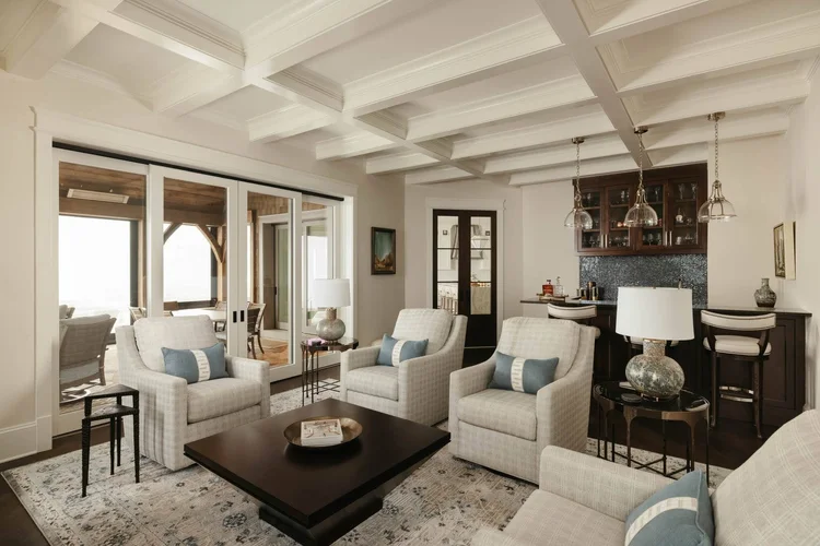 Sitting room of a custom home, built by Gabriel Builders.