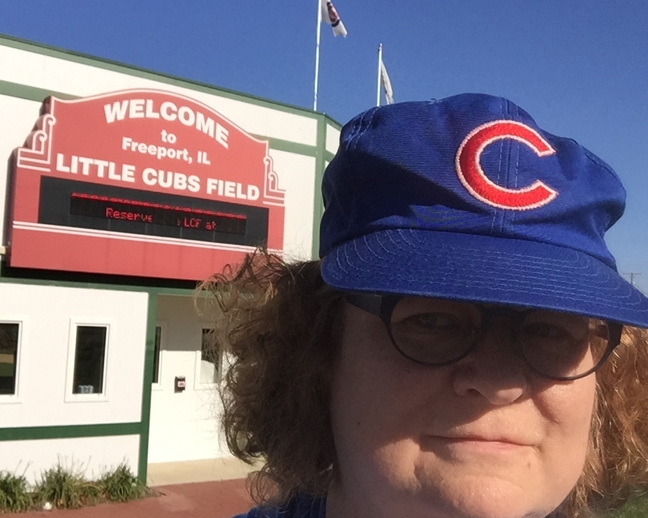 Selfie of me at Little Cubs Field, Freeport, IL