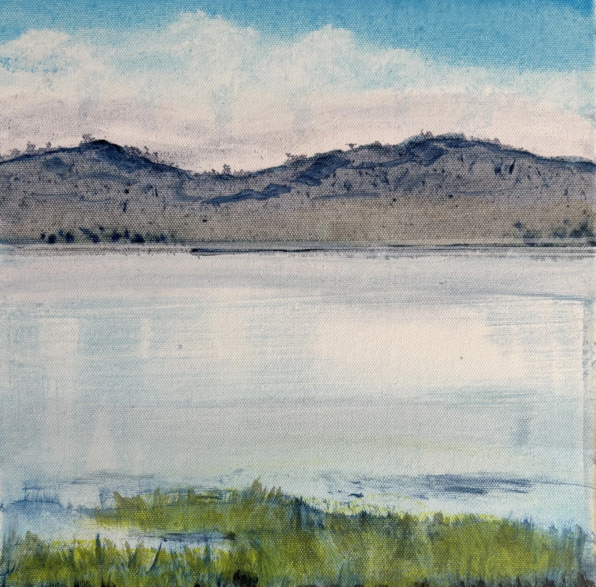 22 Glassy Water 30x30cm Acrylic on canvas Box frame.jpg