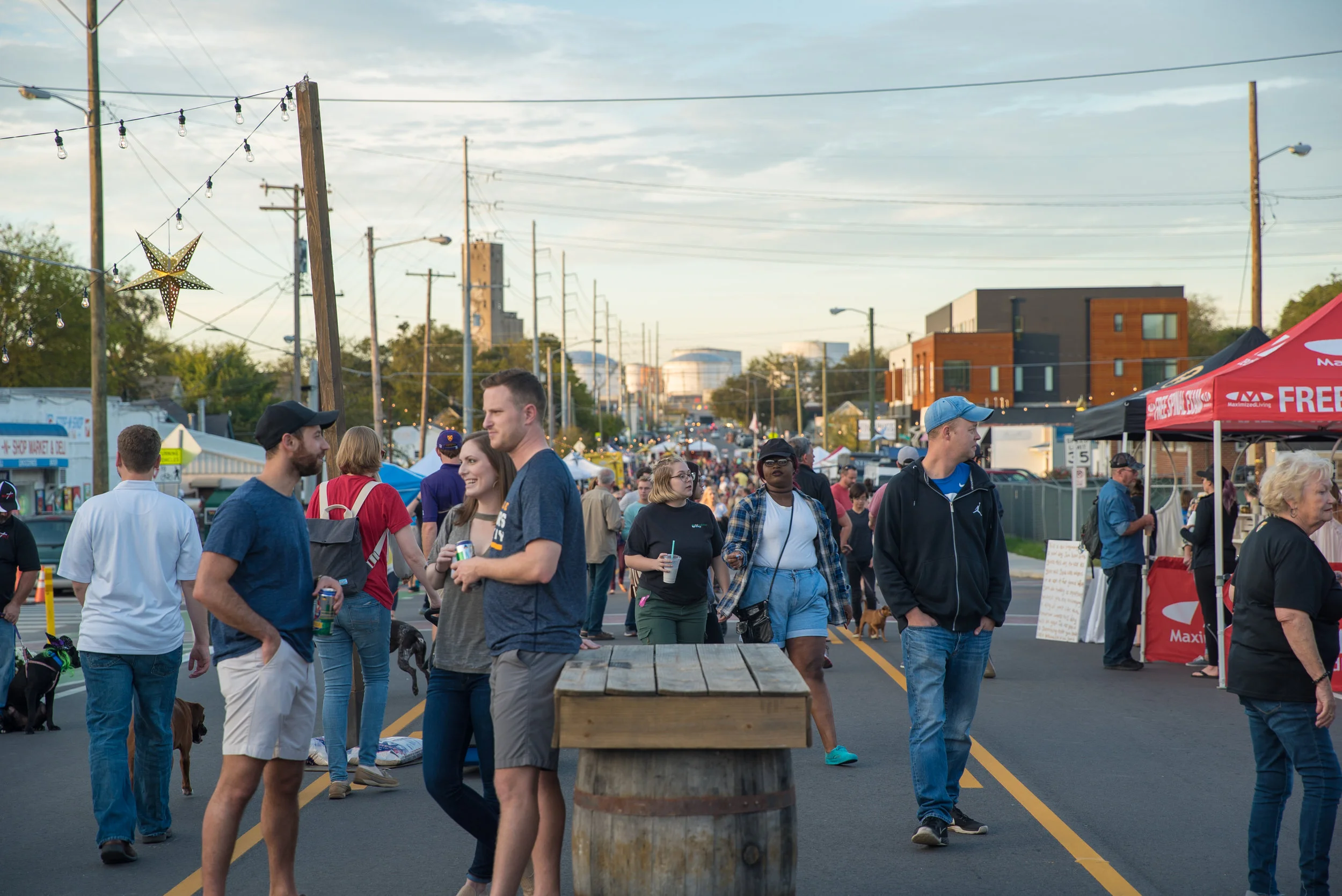 Crowd and food trucks at an earlier Light the Nations festival in Nashville