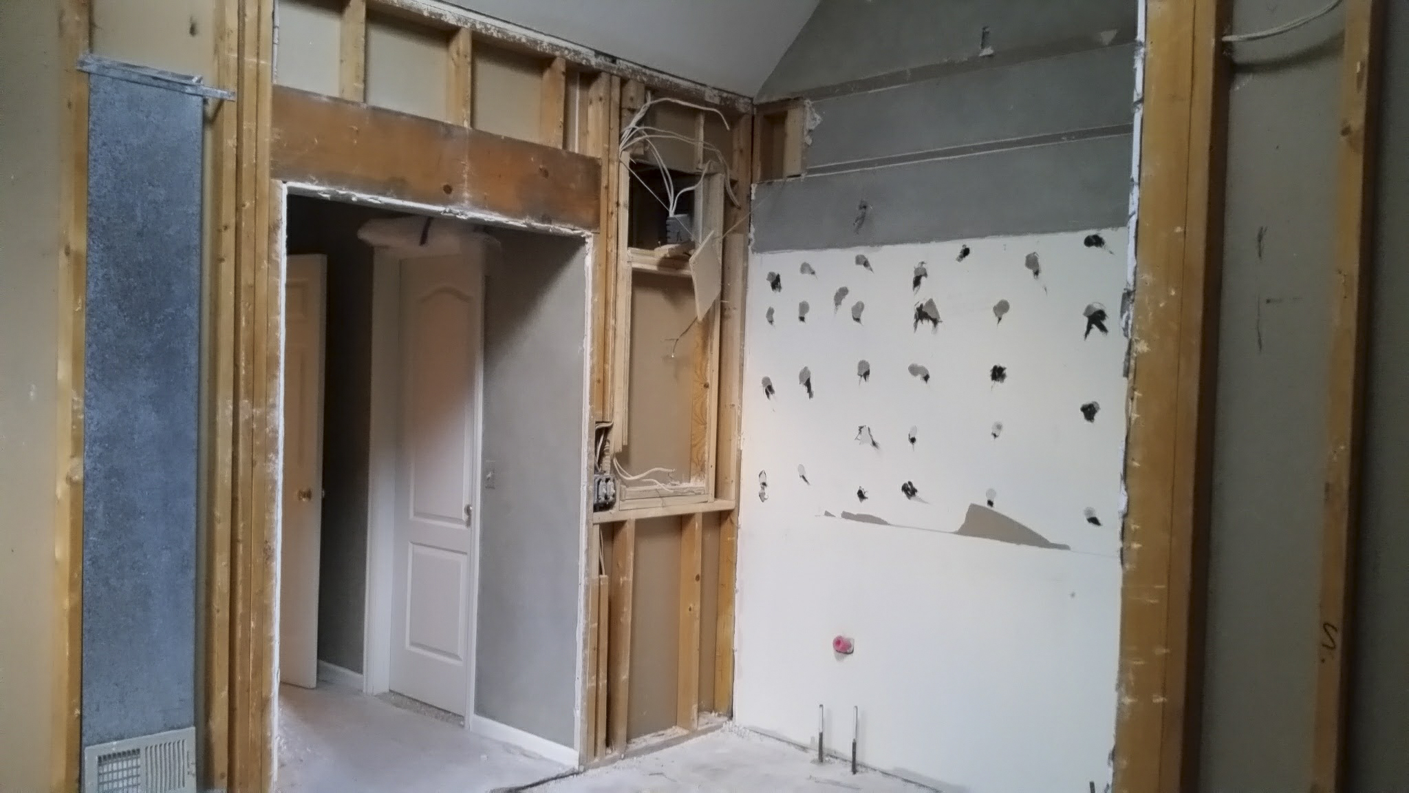 Old, master bath vanity removed.