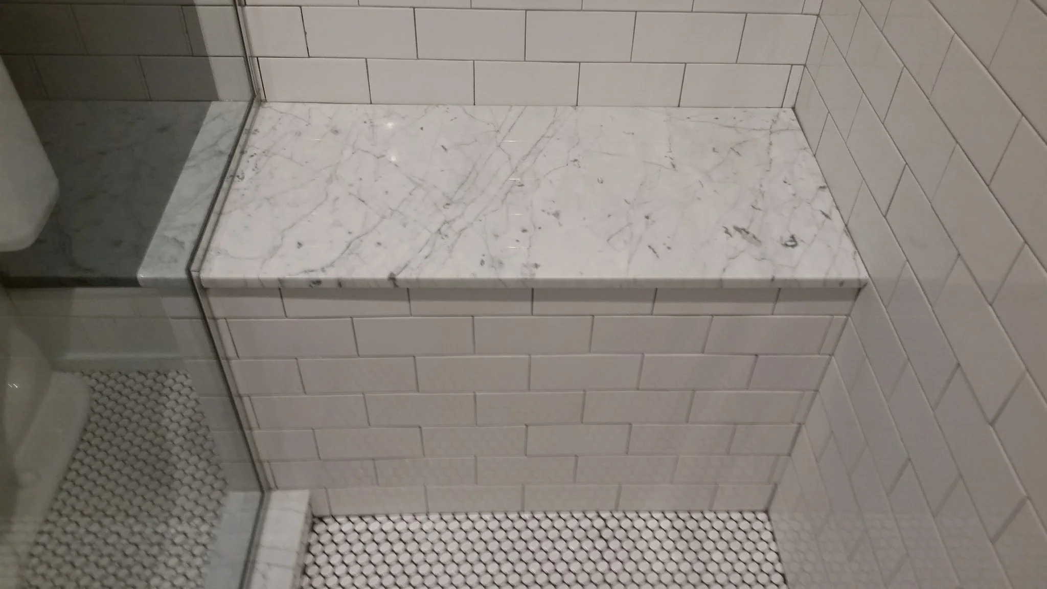 Tiled shower seat