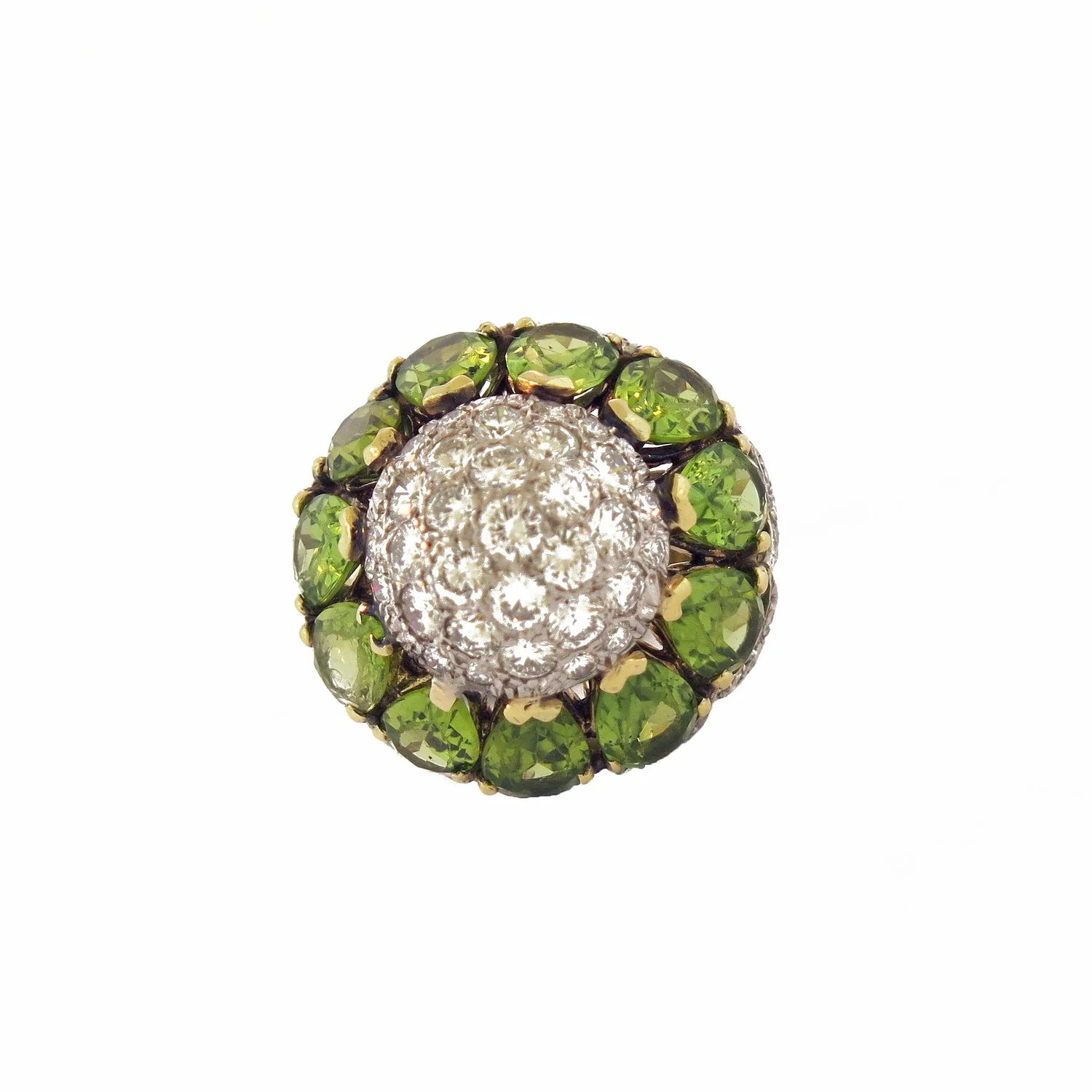 Peridot and Diamond Cocktail Ring