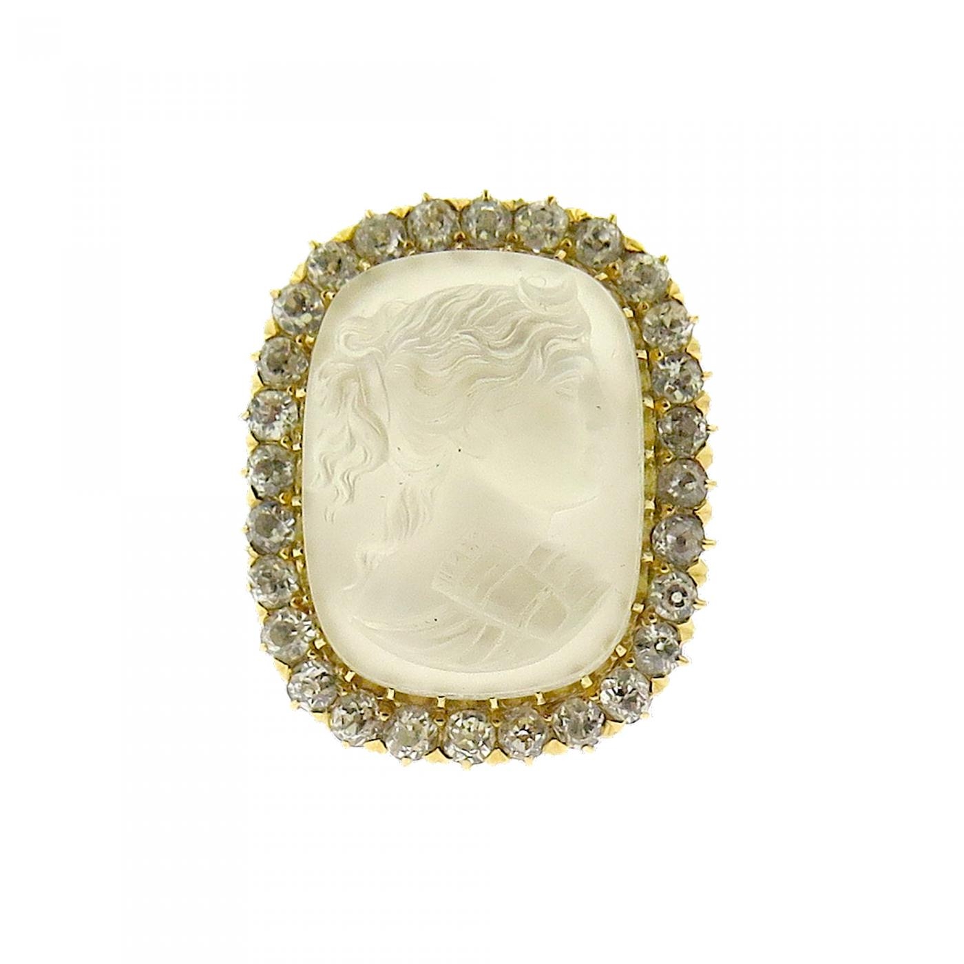 Edwardian Carved Moon Stone Ring