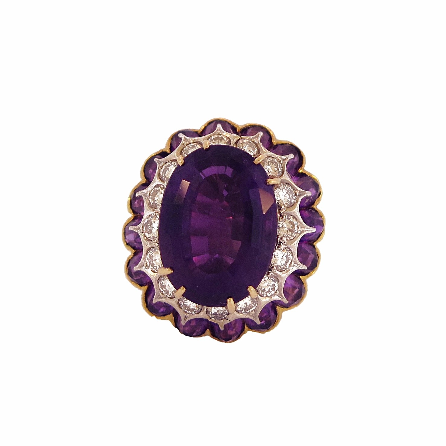 Amethyst and Diamond Cocktail Ring