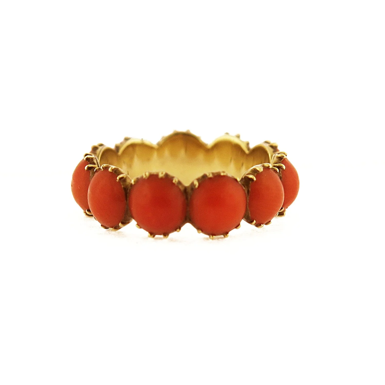 Late 19th Century Coral Eternity Gold Ring