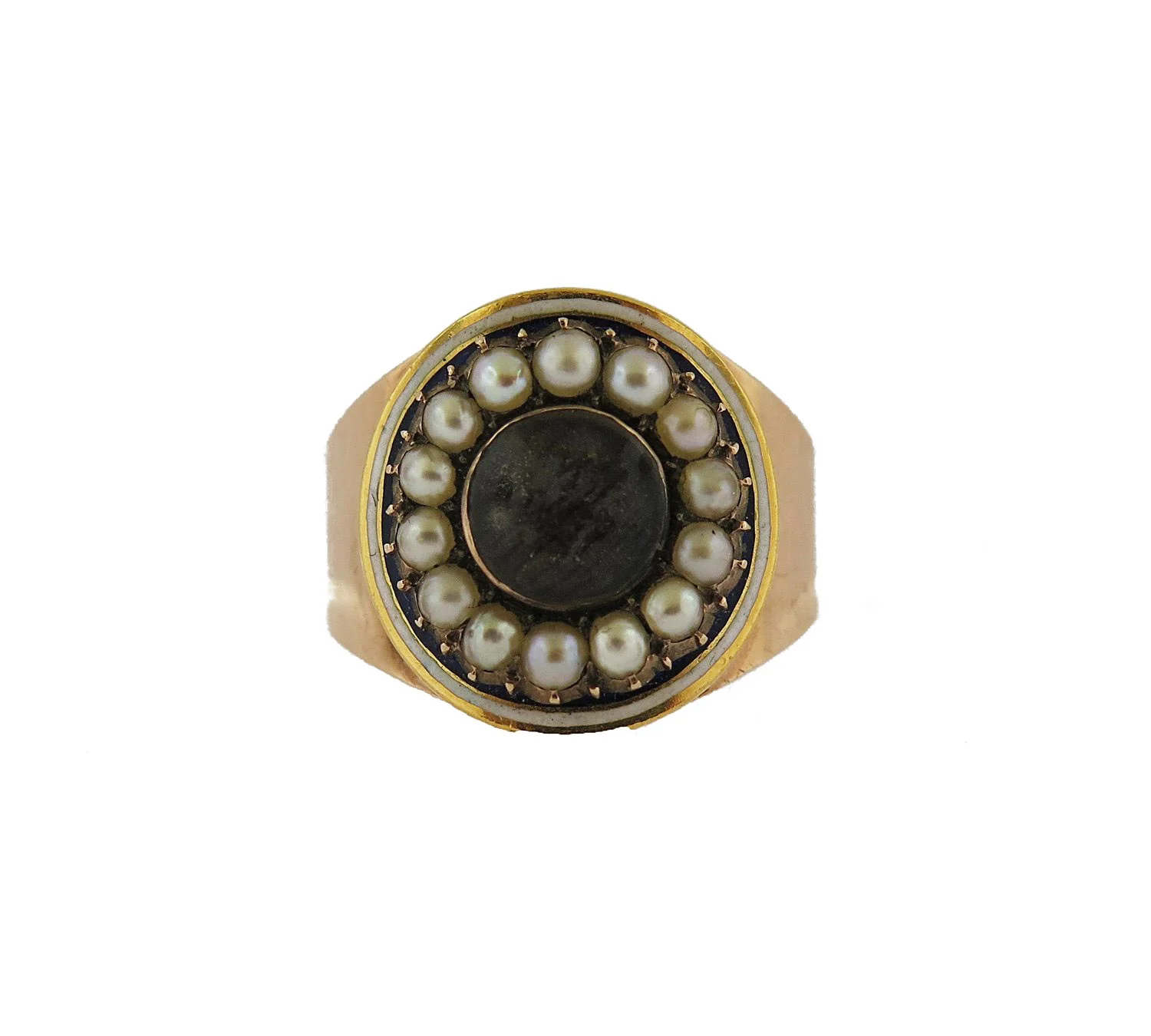 Late 18th Century Pearl and Enamel Mourning Ring