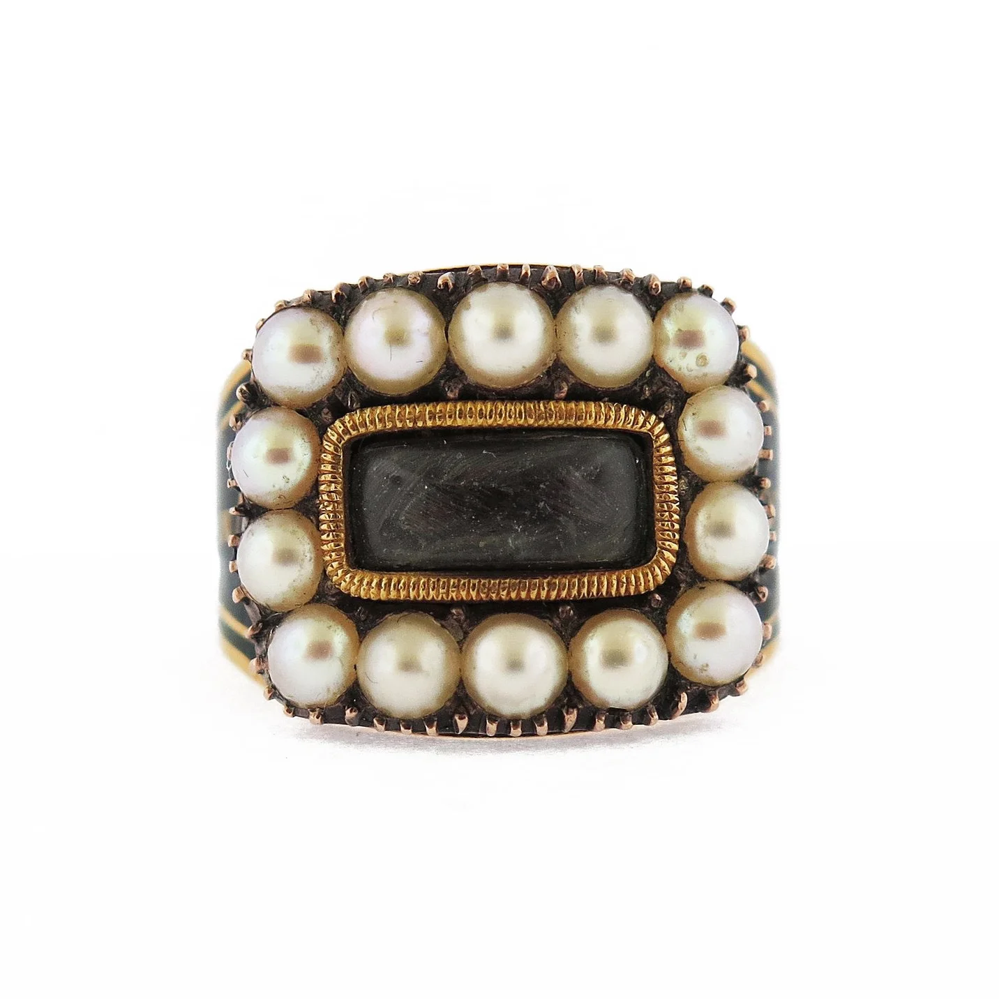 Late 18th Century Pearl and Enamel Mourning Ring