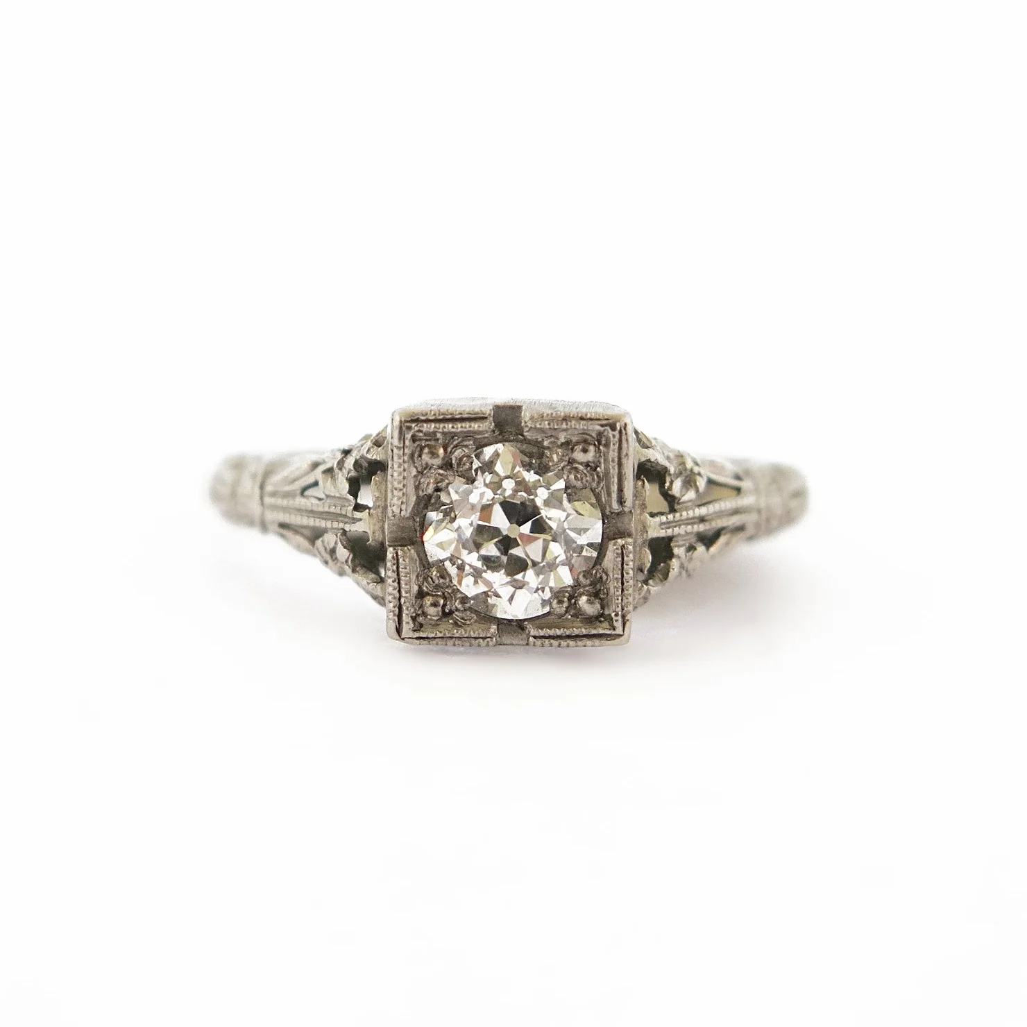 Edwardian Diamond Filigree Ring