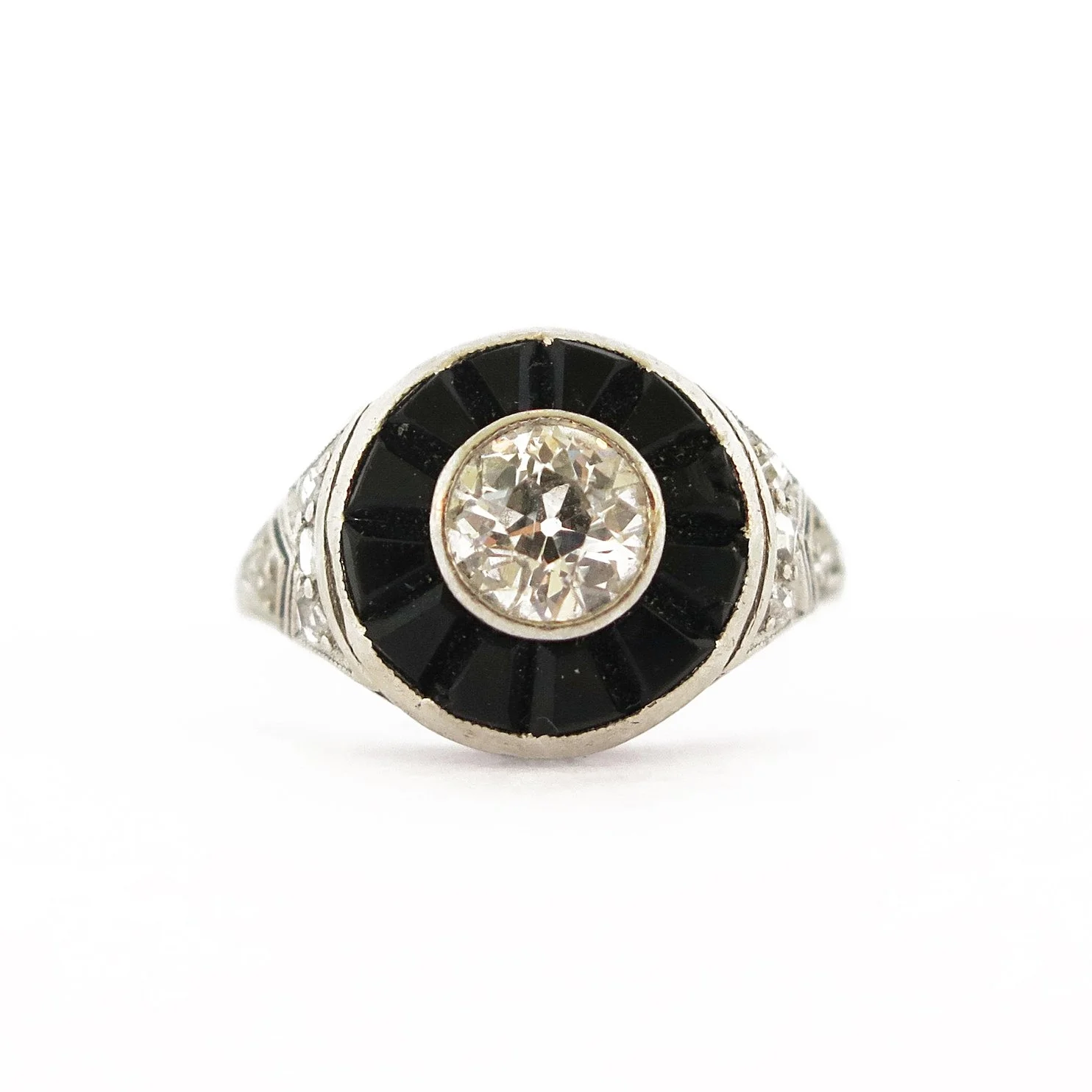 Art Deco Onyx & Diamond Ring