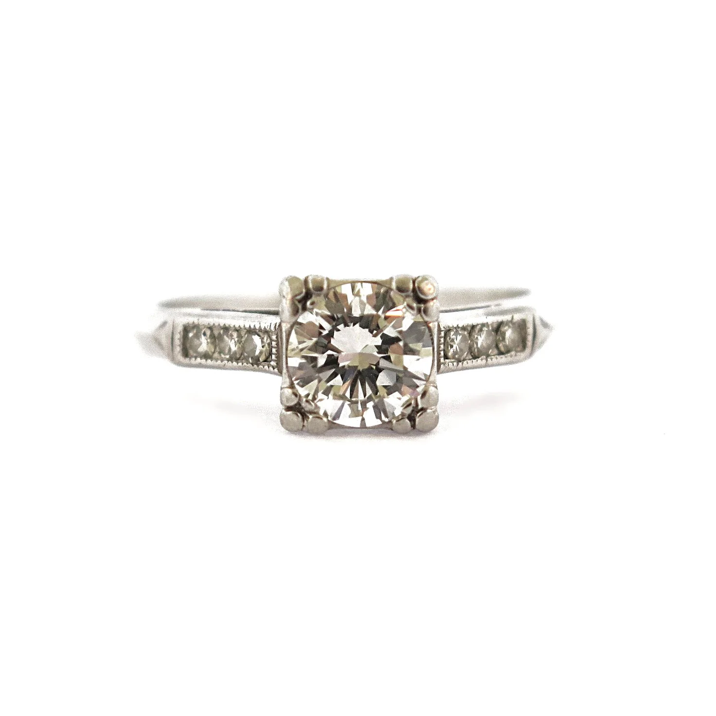 Deco Diamond Platinum Ring