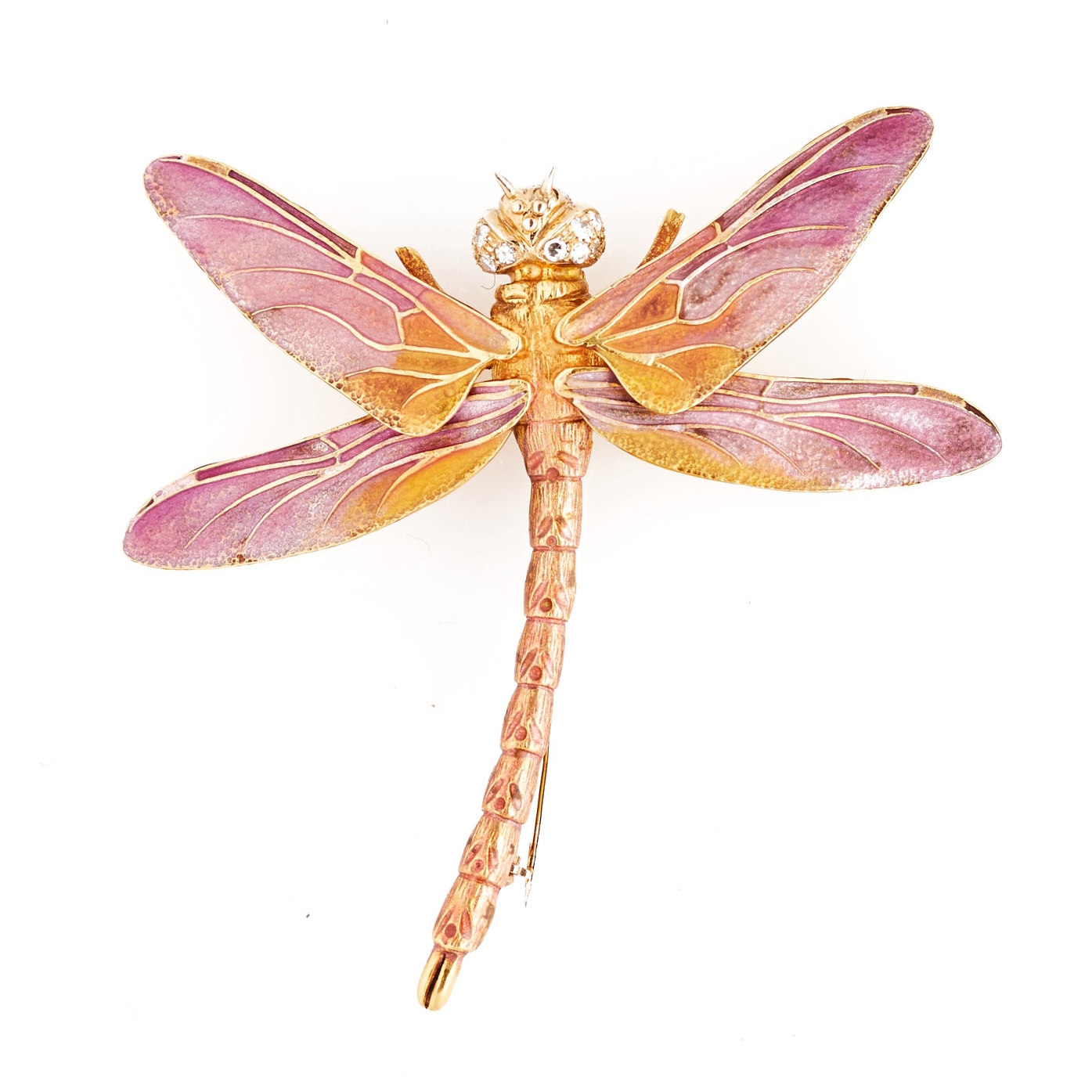 1960s Tiffany Enamel and Gem-Set Butterfly Brooch