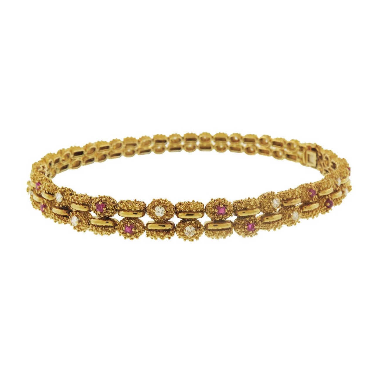 Tiffany & Co. 1960s Diamond and Ruby Link Bracelet