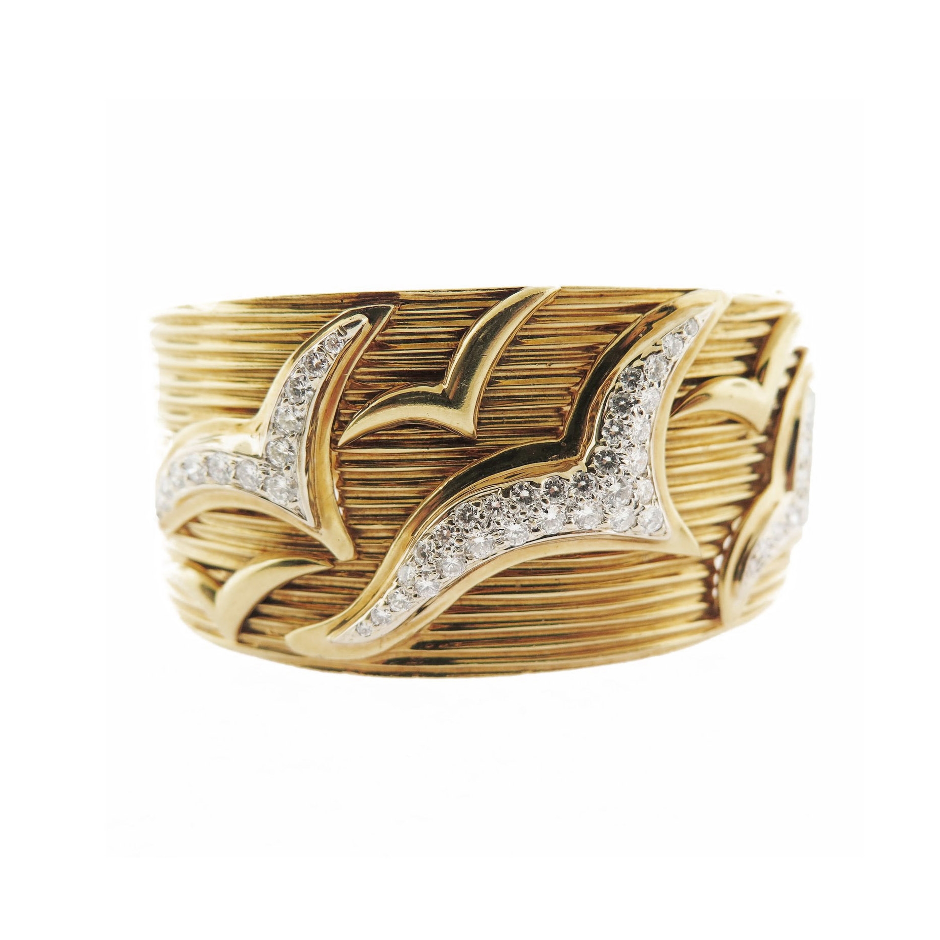 Prashnik Diamond Segull Gold Bangle