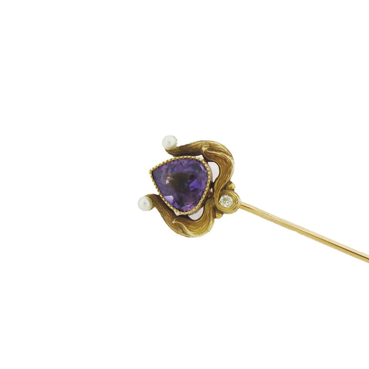 Art Noveau Amethyst Stick Pin