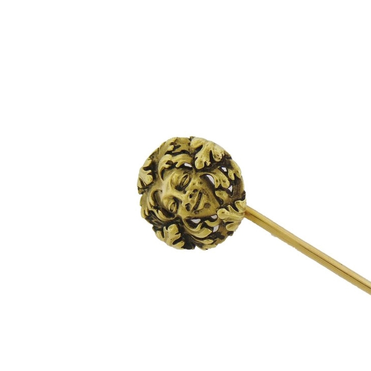 Wiese Art Noveau Gold Face Stick Pin