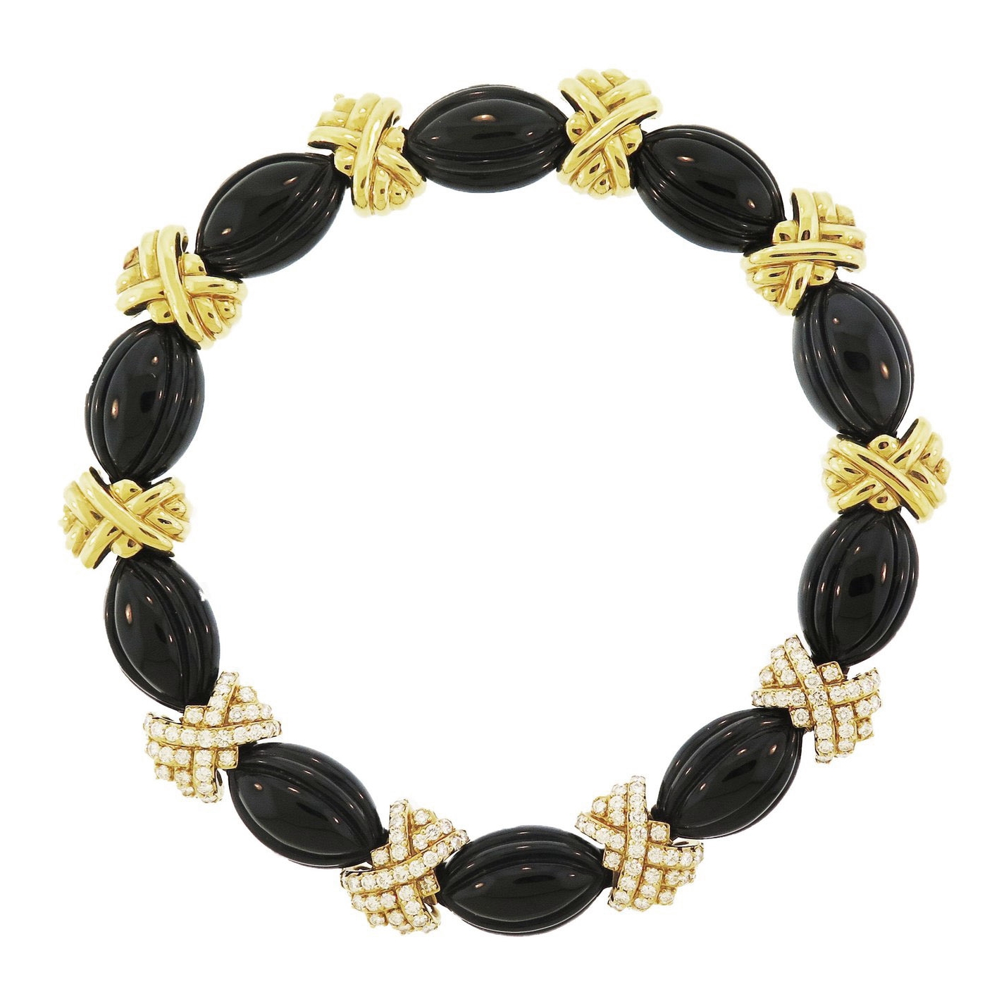 1960s Hammerman Bros. Onyx and Diamond Necklace
