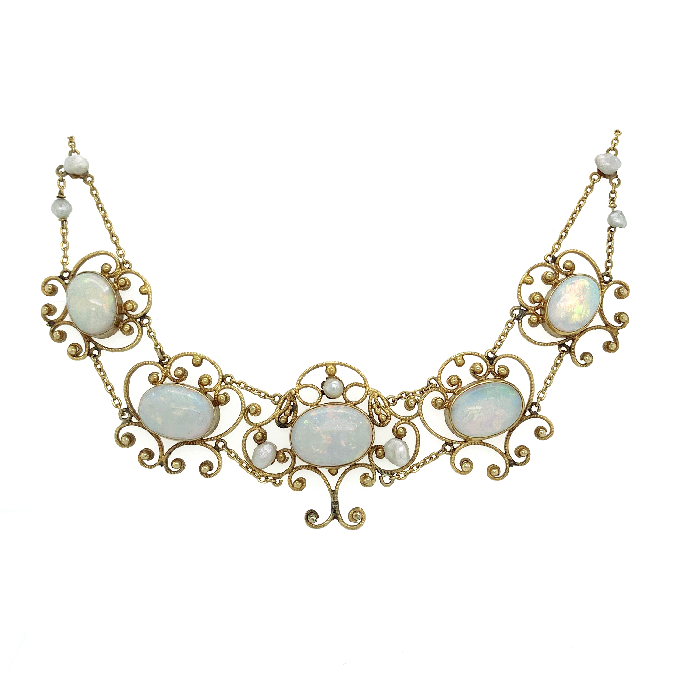 Art Nouveau Opal Necklace