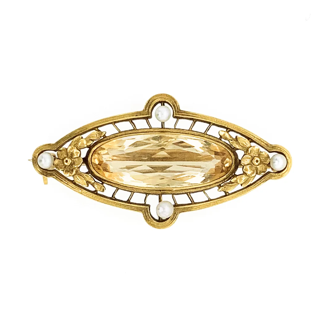 Victorian Citrine with Pearls