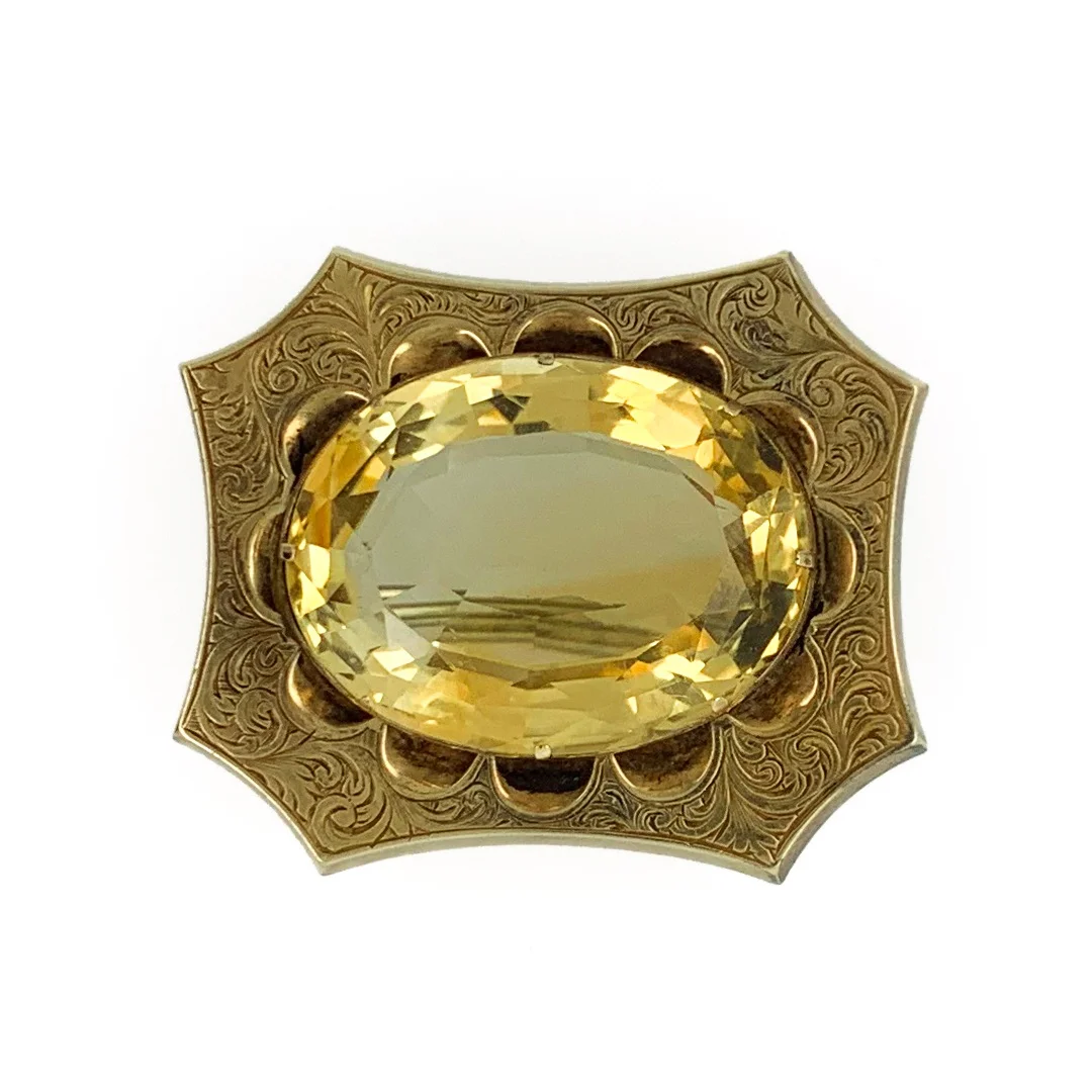 Engraved Frame Citrine