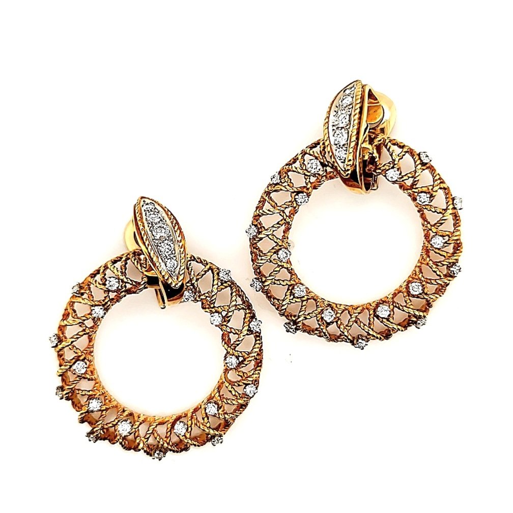 18Kt Diamond Door Knocker Earrings