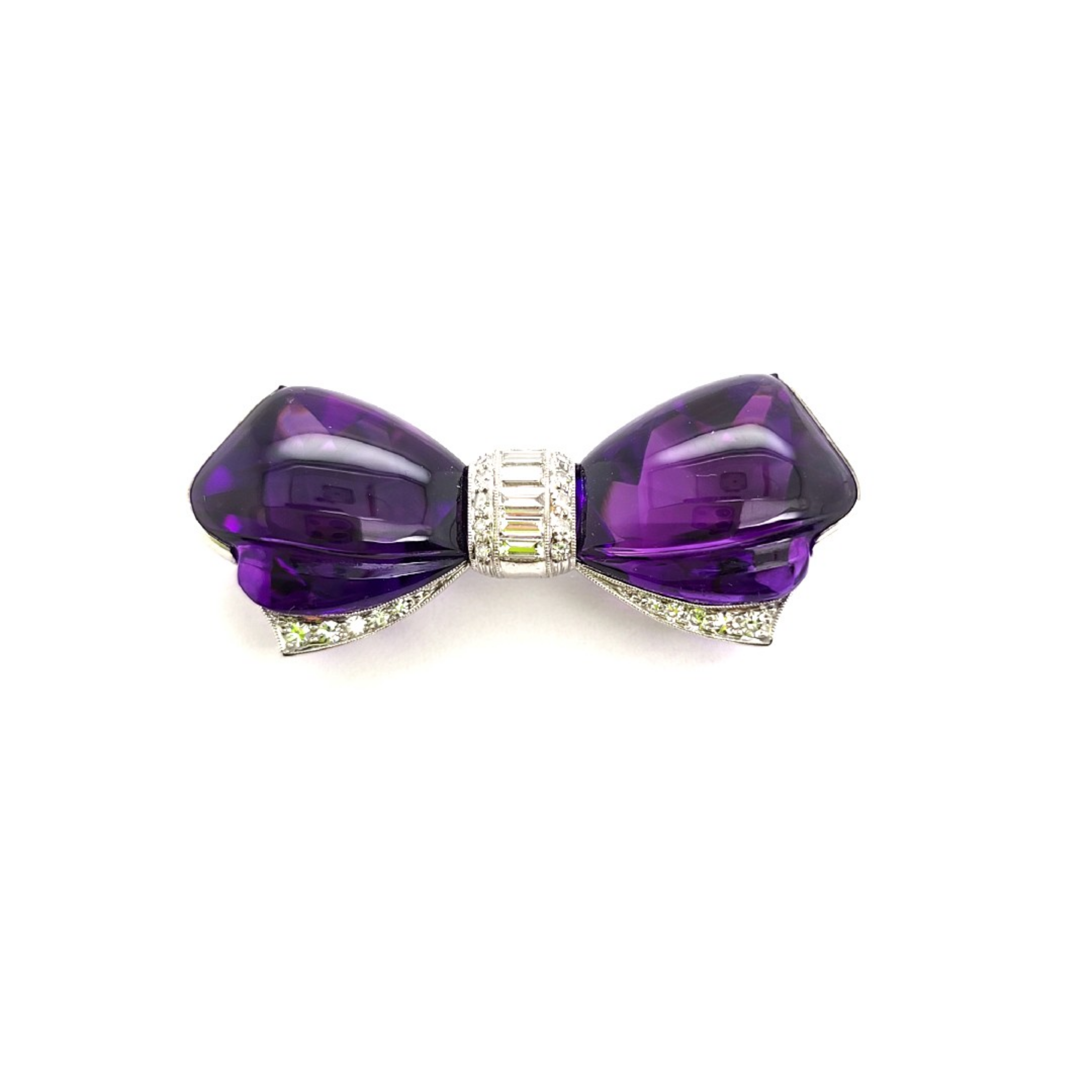 BBB Amethyst Diamond Bow Pin