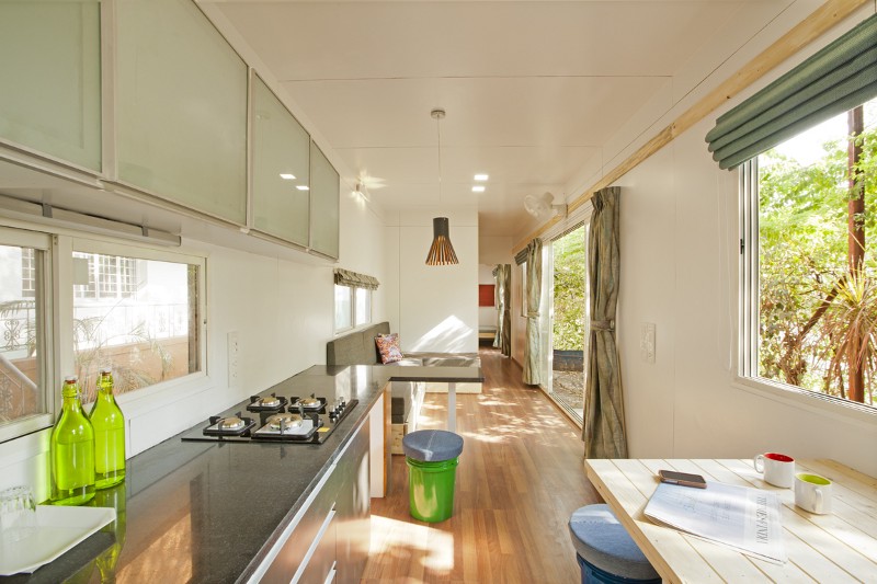 The interior of the container farmhouse