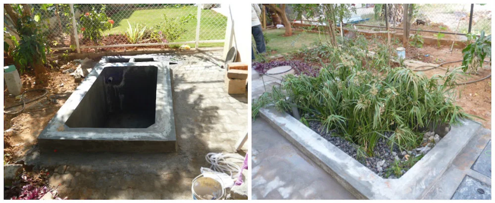 An STP under construction (left) and fully functional Image: Author