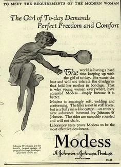 A vintage advertisement for disposable sanitary pads