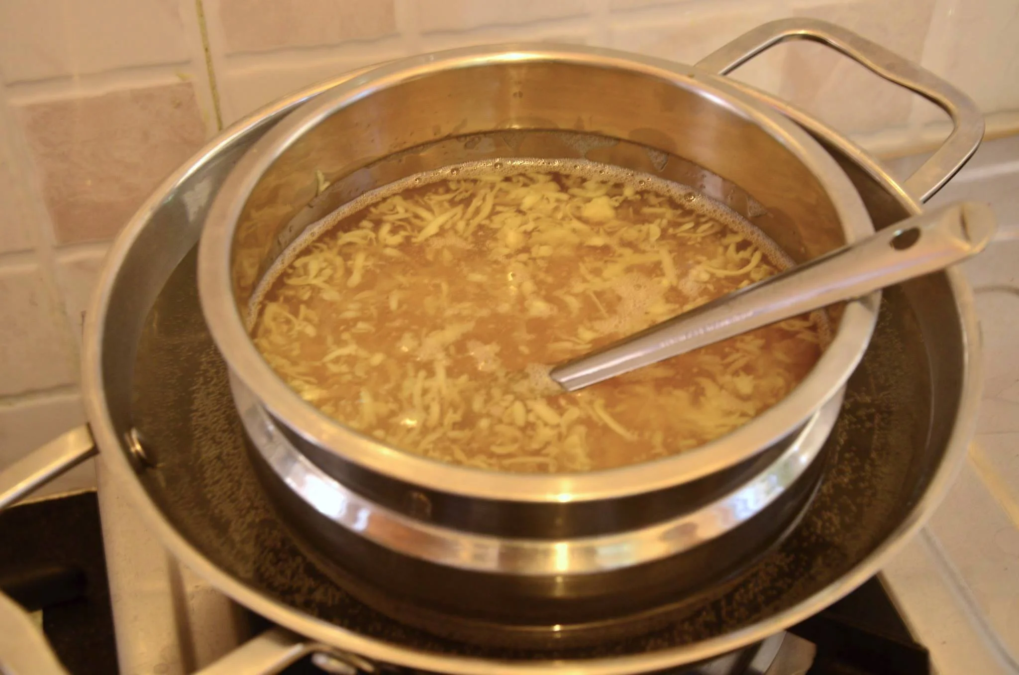 Use a double boiler to gently warm (not heat) the oil + frankincense mixture