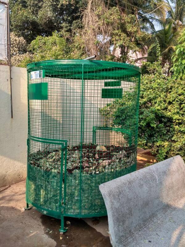 Leaf composters installed in public places and residential complexes.