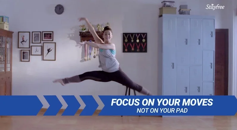 An ad from 2017 for ultra-thin pads. Source: YouTube screengrab
